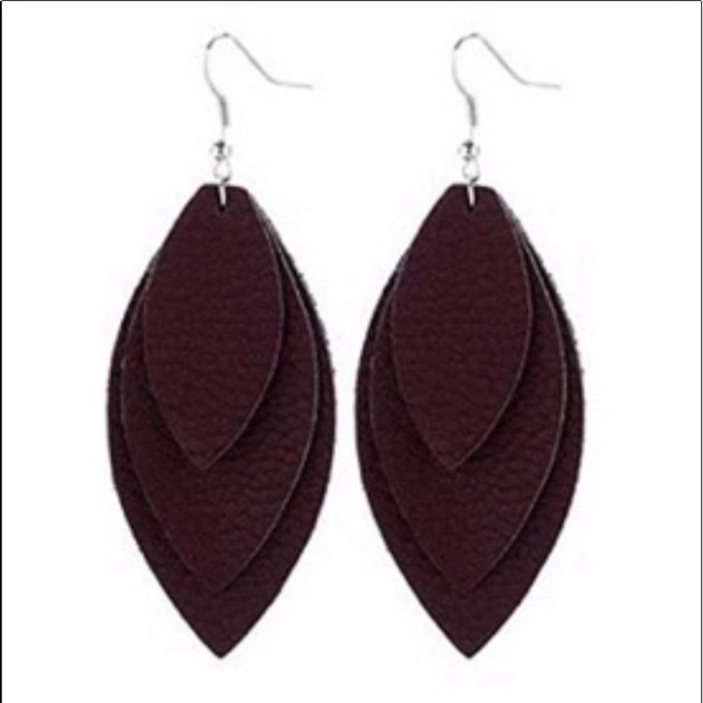 🔥Brown Faux Leather Earrings